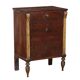 Empire bedside table in walnut with drawer, Italy, 19th century.