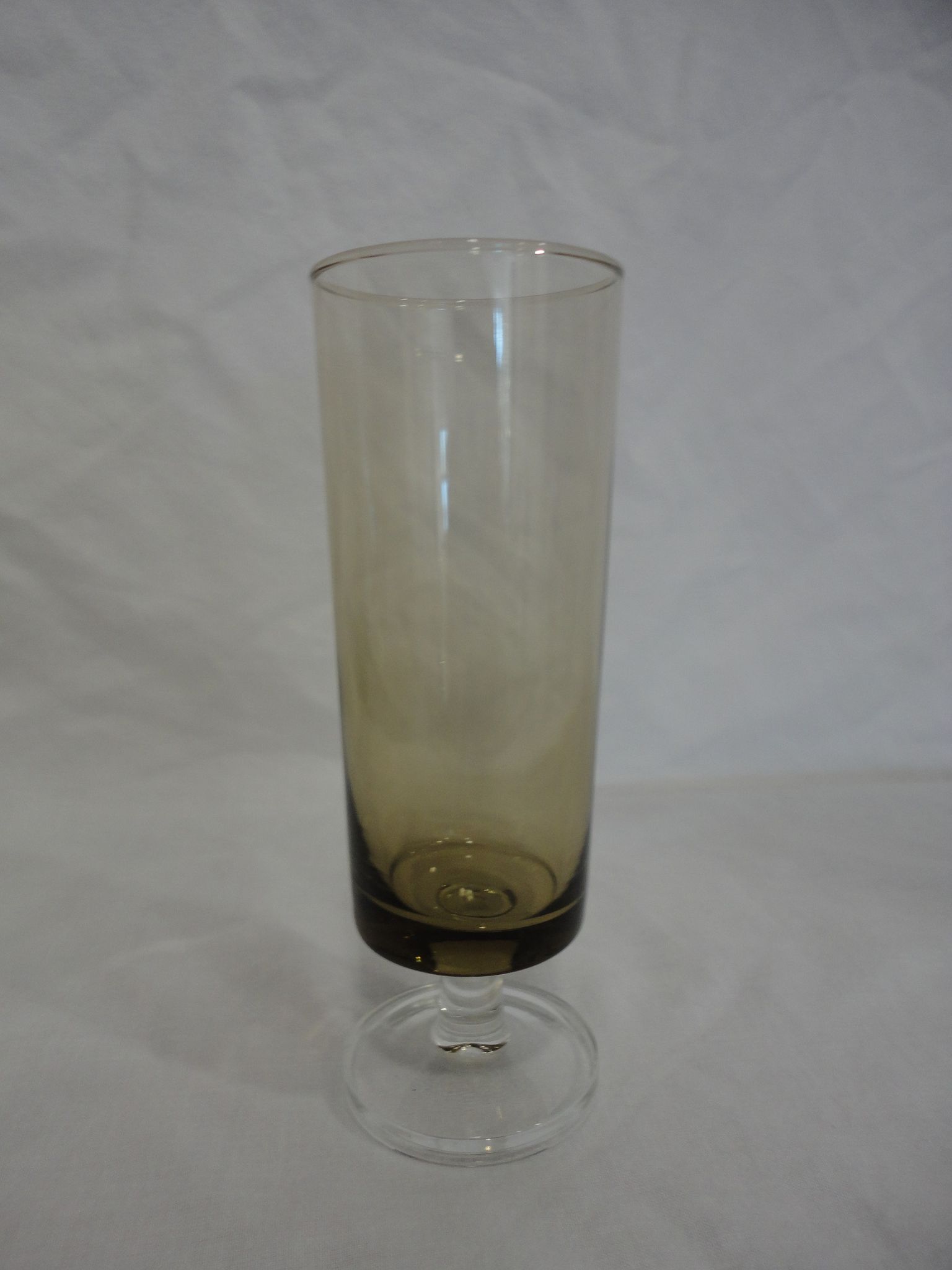 Lot of 6 vintage smoked glass champagne flutes