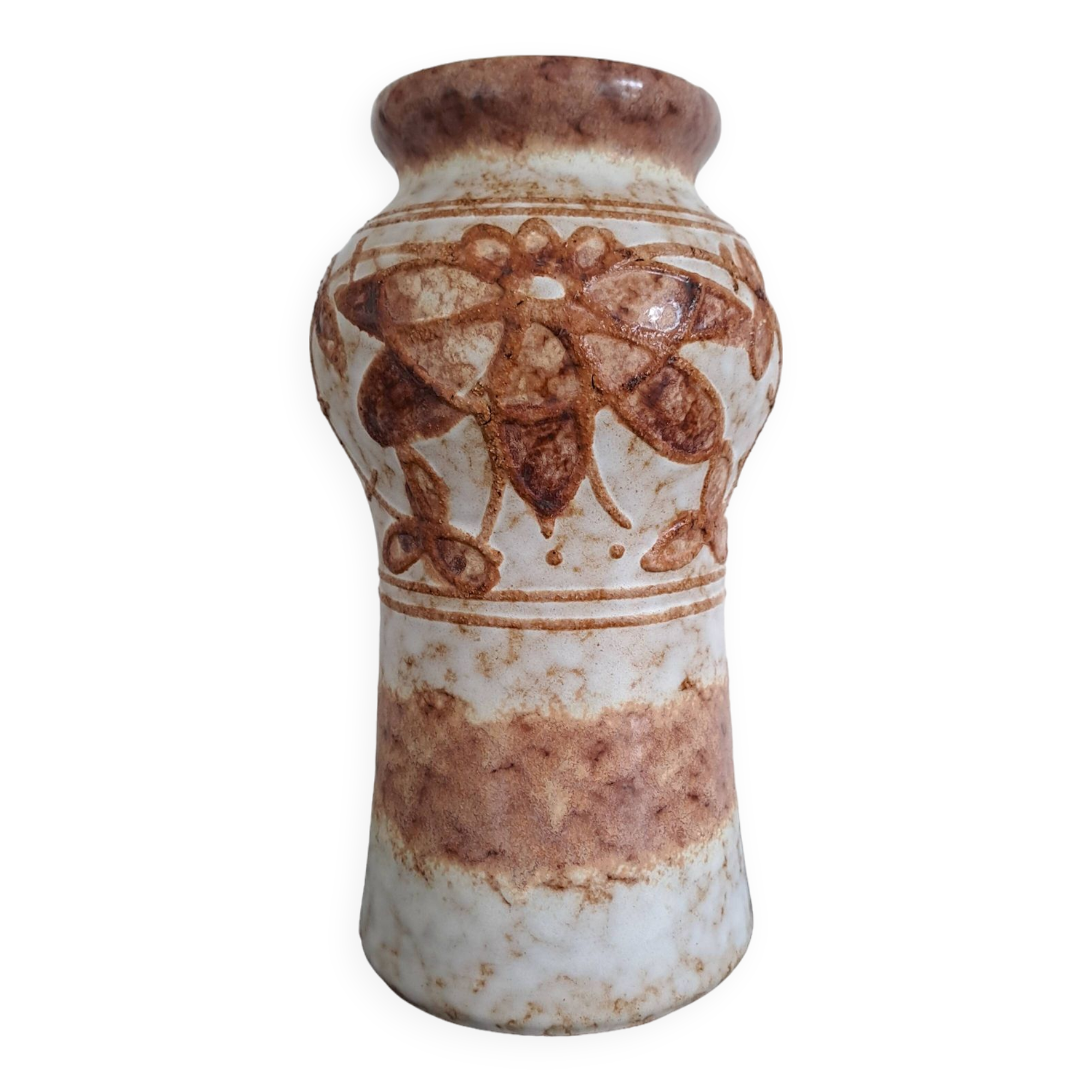 Strehla vase from the 1960s/70s (ex-East Germany). Relief decoration with a lava-like pattern.