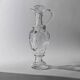 Carafe vintage en verre pressé des années 1960, verre clair sculptural avec texture à motifs et bouchon