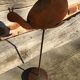 Metal ashtray shaped snail on foot tumble type