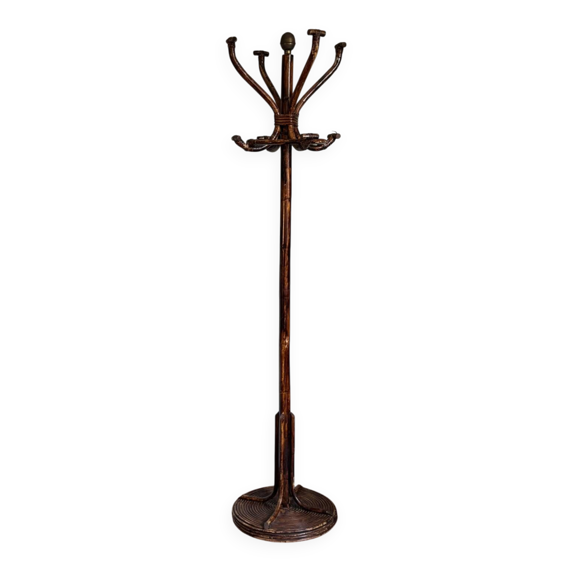 Porte manteau perroquet en rotin