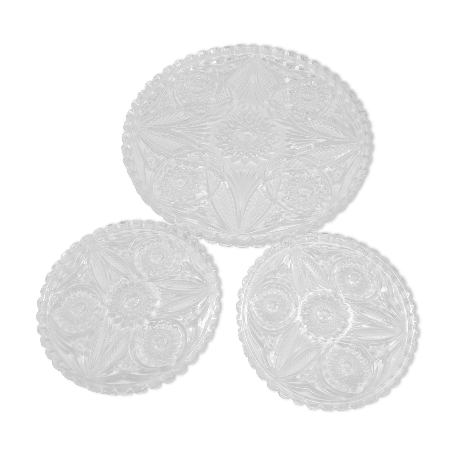 Dish and bottle bottom Vintage Chiseled Glass