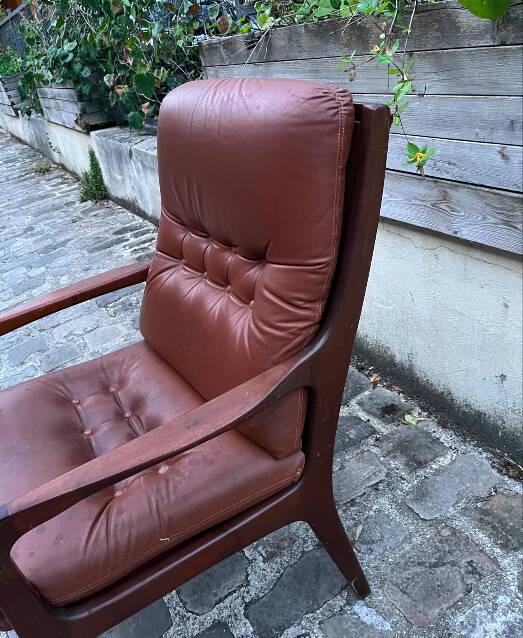 Vintage brown leather armchair