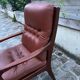 Fauteuil vintage en cuir marron