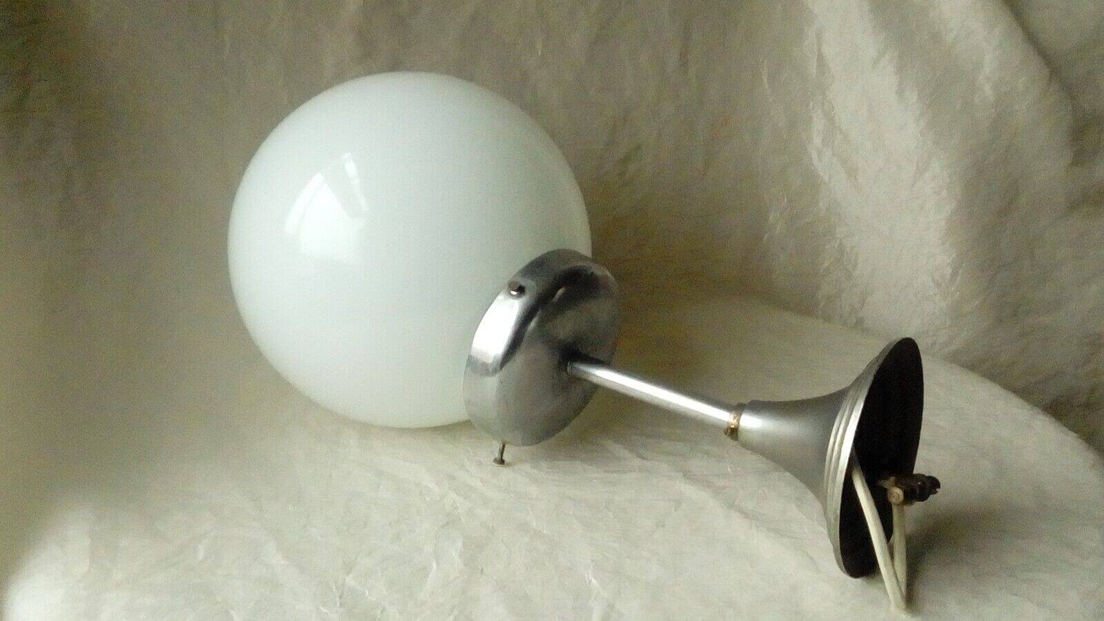 Vintage ceiling light 1960s white opaline alu frame