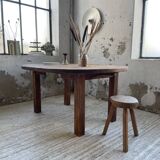 1950s round pine table with extensions