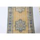 Vintage Turkish hand-knotted wool cotton yellow runner 78x340