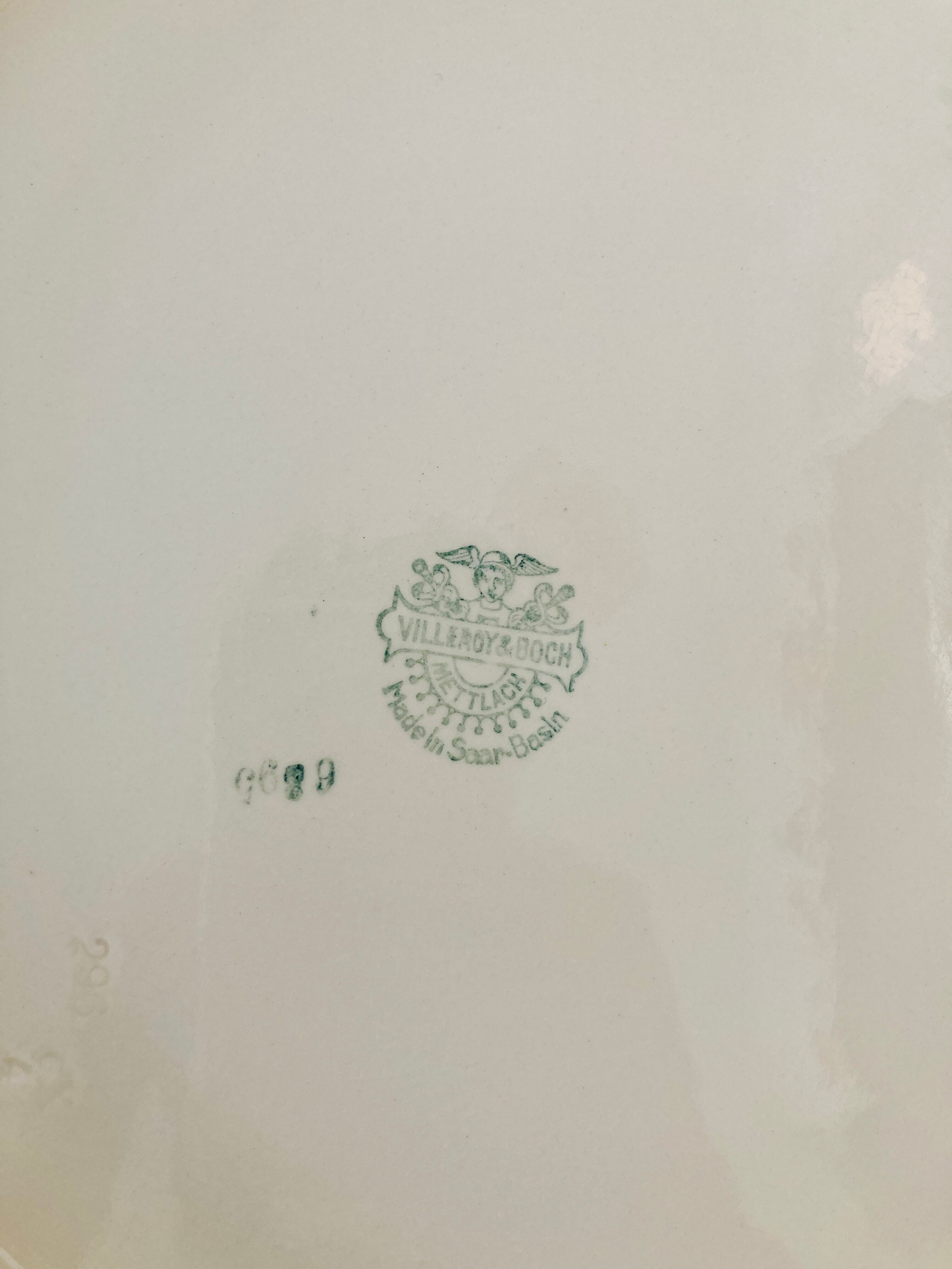 Dish in faience villeroy & boch green and yellow