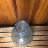 Ancienne bouteille style biot verre soufflé bullé bleuté vintage