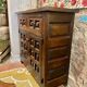 Brutalist geometric carved Spanish sideboard