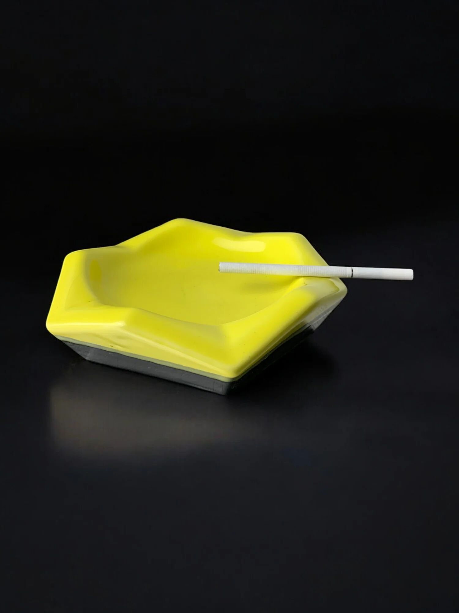 German 1970s geometric ashtray in ceramic