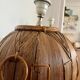 Pair of vintage rattan ball lamp bases