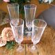 Champagne flutes Cristal d'Arques, "Louvre" pattern