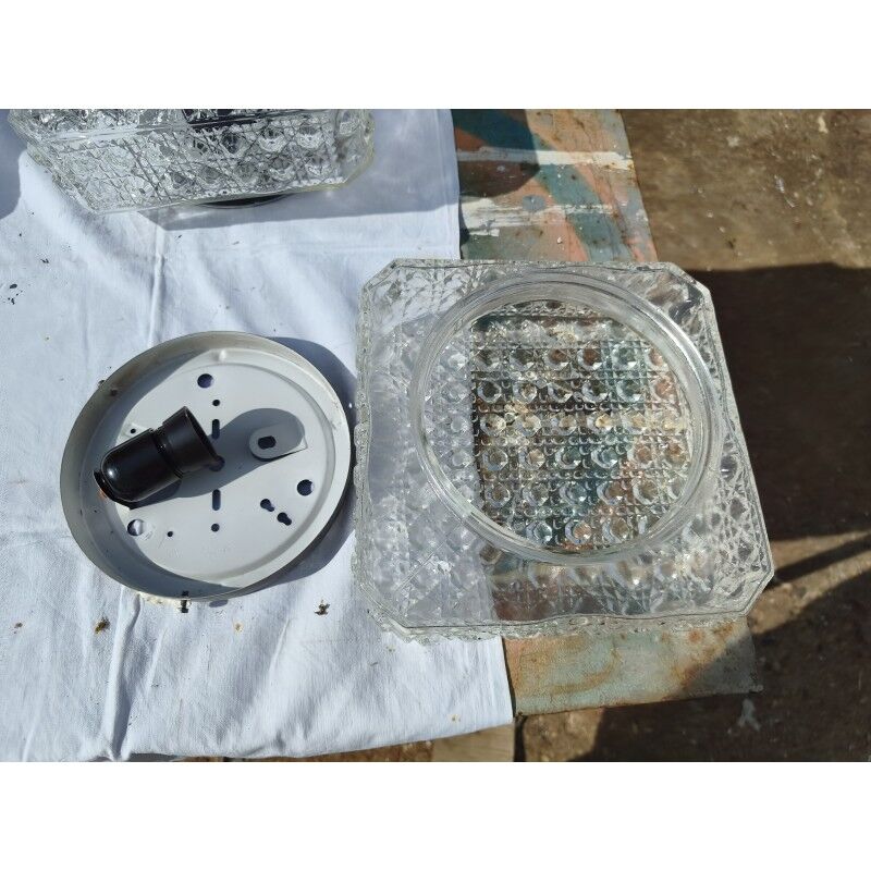 4 vintage ceiling lights from the 1960s in glass