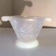 Opalescent glass footed bowl with mistletoe decor Etling France Art Deco 19