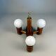 Vintage wooden chandelier with three lights