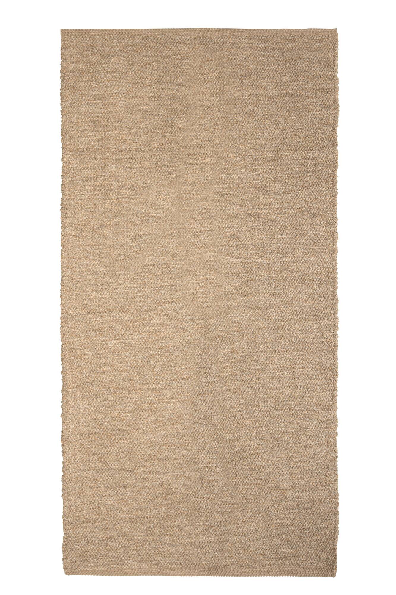 Beige recycled cotton rug 140 x 70 cm