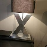 Lamp in X, cross, steel, design