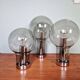 Maxi Globe trio of ceiling lights in smoked glass, RAAK Amsterdam, 1960