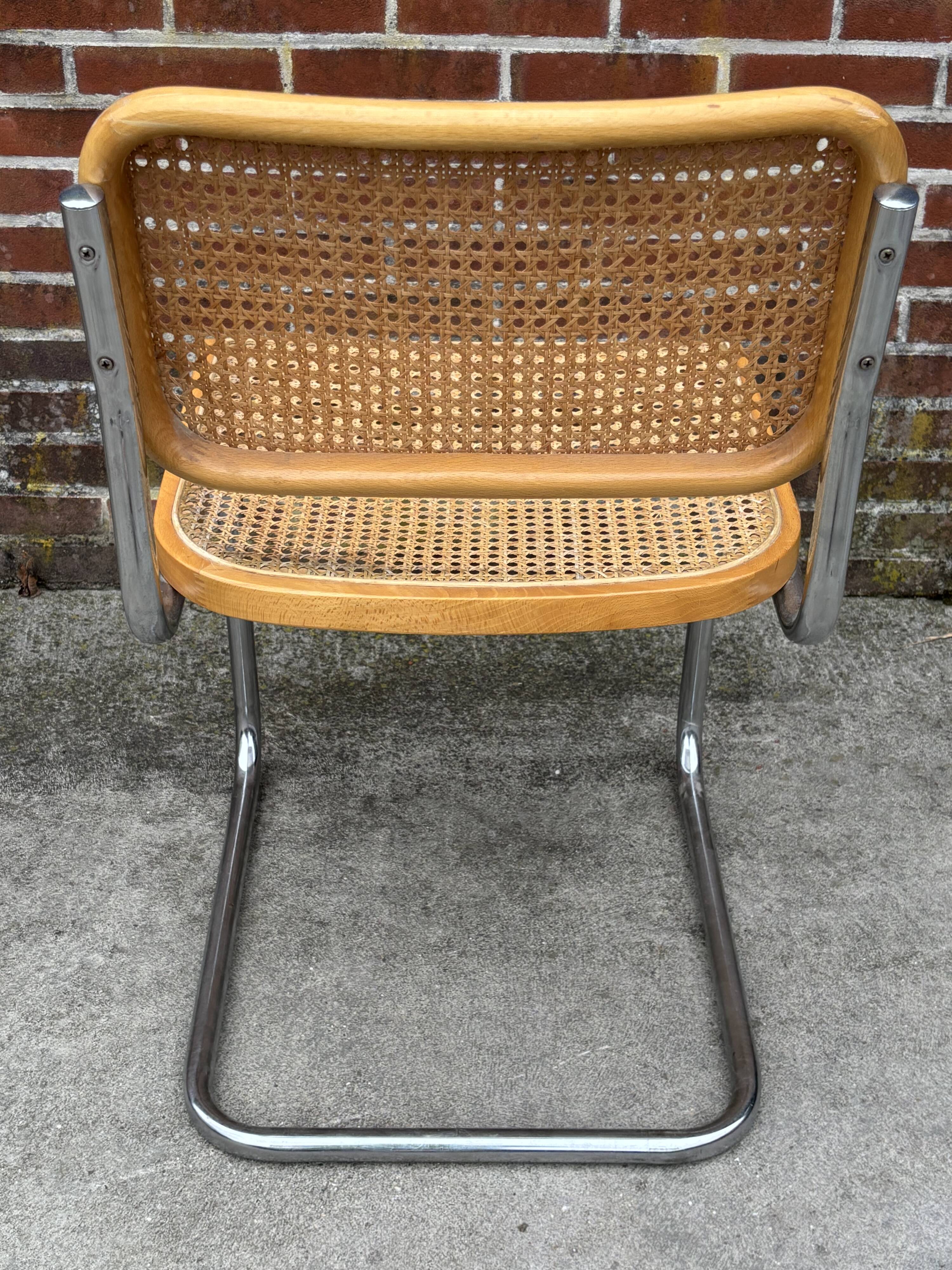 Set of 4 chairs Cesca B32 designed by Marcel Breuer design made in Italy
