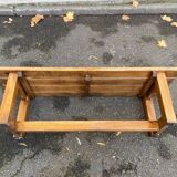 Vintage solid wood farm bench, 115cm