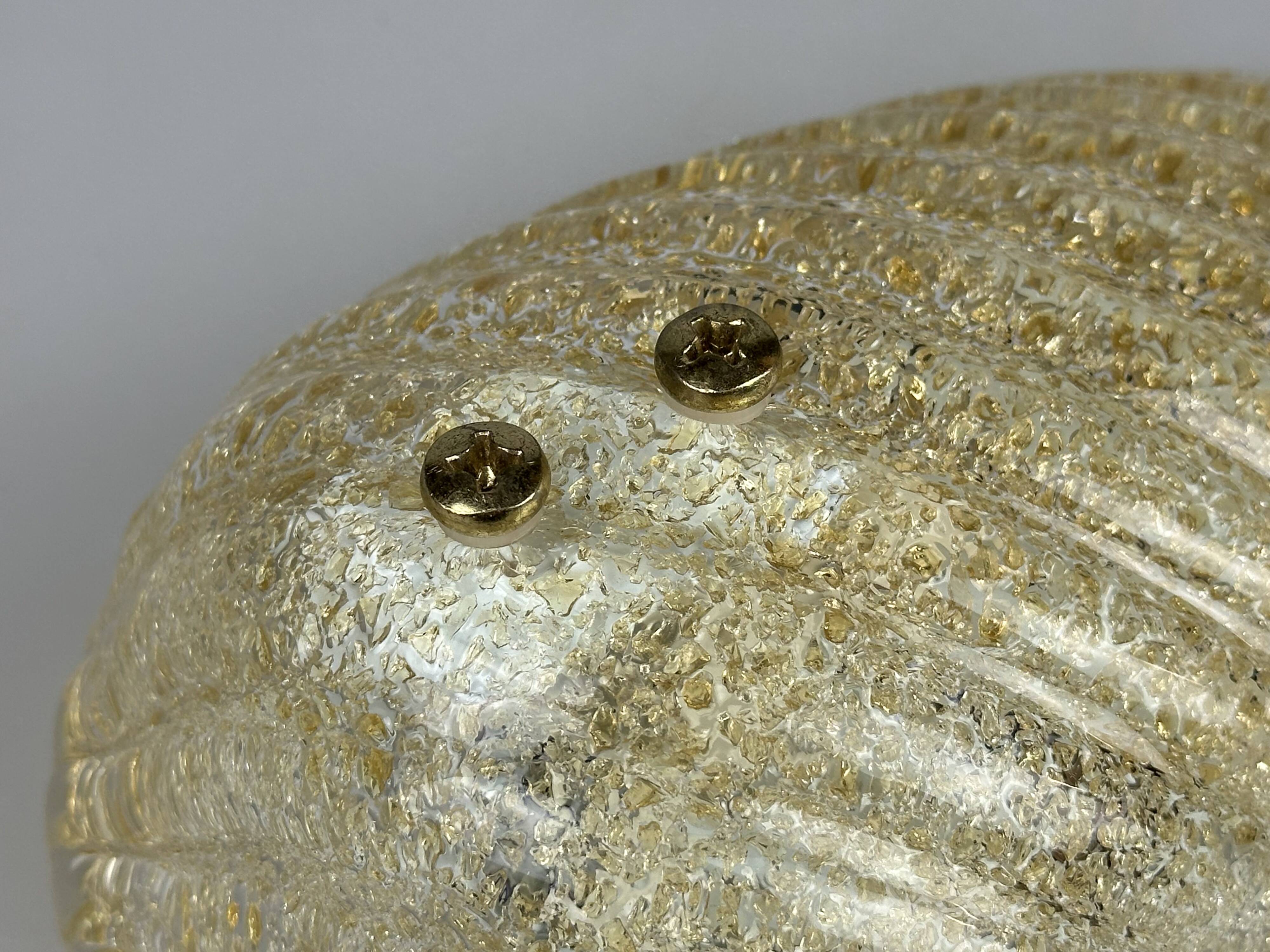 1960s/70s Lamp/Wall Light, Glass, Brass, Leaf, Space Age Design