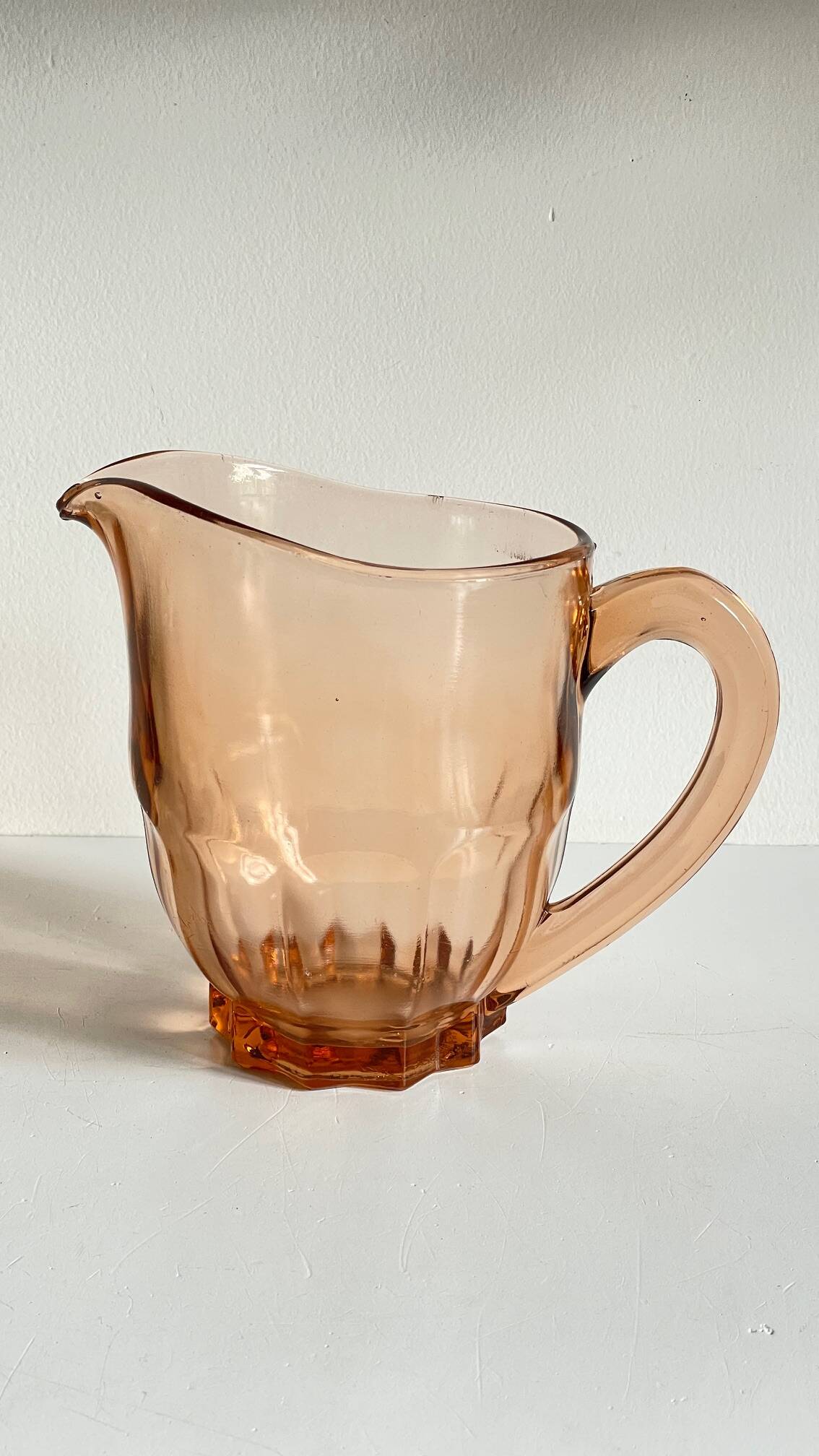 Vintage amber-pink glass pitcher 1 liter
