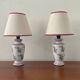 Pair of vintage 70s porcelain lamps