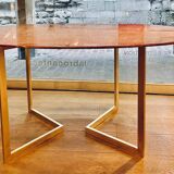 Table ovale en marbre rouge Alicante années 70