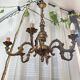 Grand lustre en bronze doré Style Louis XV à 6 bras de lumières époque XXe