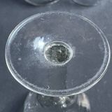 6 anciens verres de bistrot soufflés et taillés