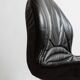 Vintage black leather cantilever chair with metal frame – 1980s Italian design