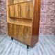 Restored Mid-Century Tapered Highboard Bar Cabinet  in Walnut & Mahogany