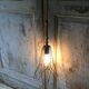 Lampe bois et fer à suspendre