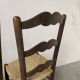 Pair of rustic oak straw chairs