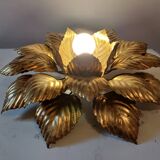 Vintage Gold Metal Wall or Ceiling Light "Sun"