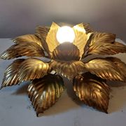 Vintage Gold Metal Wall or Ceiling Light "Sun"