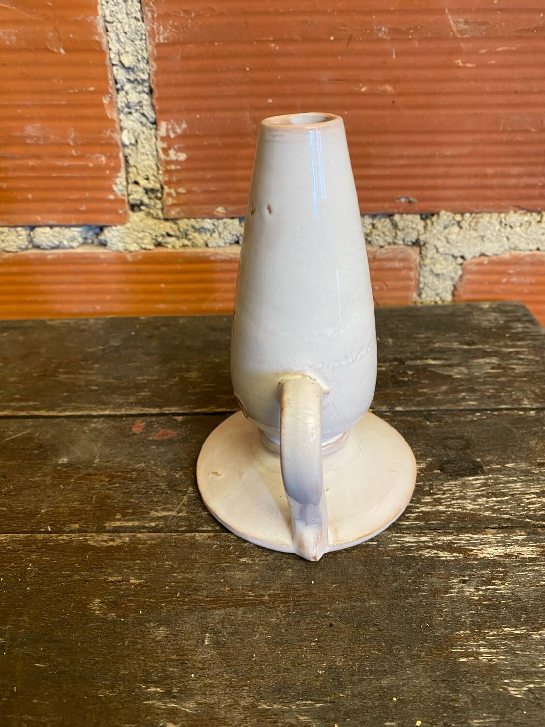 Old Lamp Base White Ceramic Soliflore Vintage Flower Decor