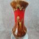 Large vintage vase signed Baudin 83 – red and brown enamelled