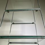 Library in tibular steel and glass, design 1970