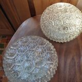 Glass ceiling lamp with small flowers