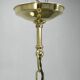 1930s Czech Neo-Baroque Brass Chandelier with Opaline Glass Globes