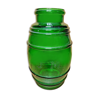 Large pot barrel glassware old kitchen grocery store, brand jm