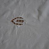 White linen tablecloth with embroidery 181cm/261cm