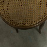 1920s curved wooden cane bistro chair