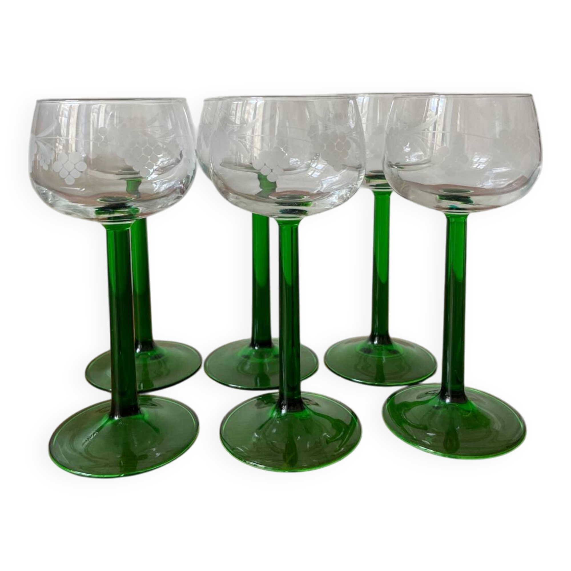 Set of 6 Alsatian white wine glasses