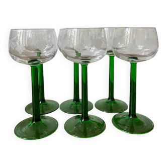 Lot de 6 verres à vin blanc alsaciens