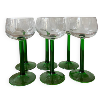 Set of 6 Alsatian white wine glasses