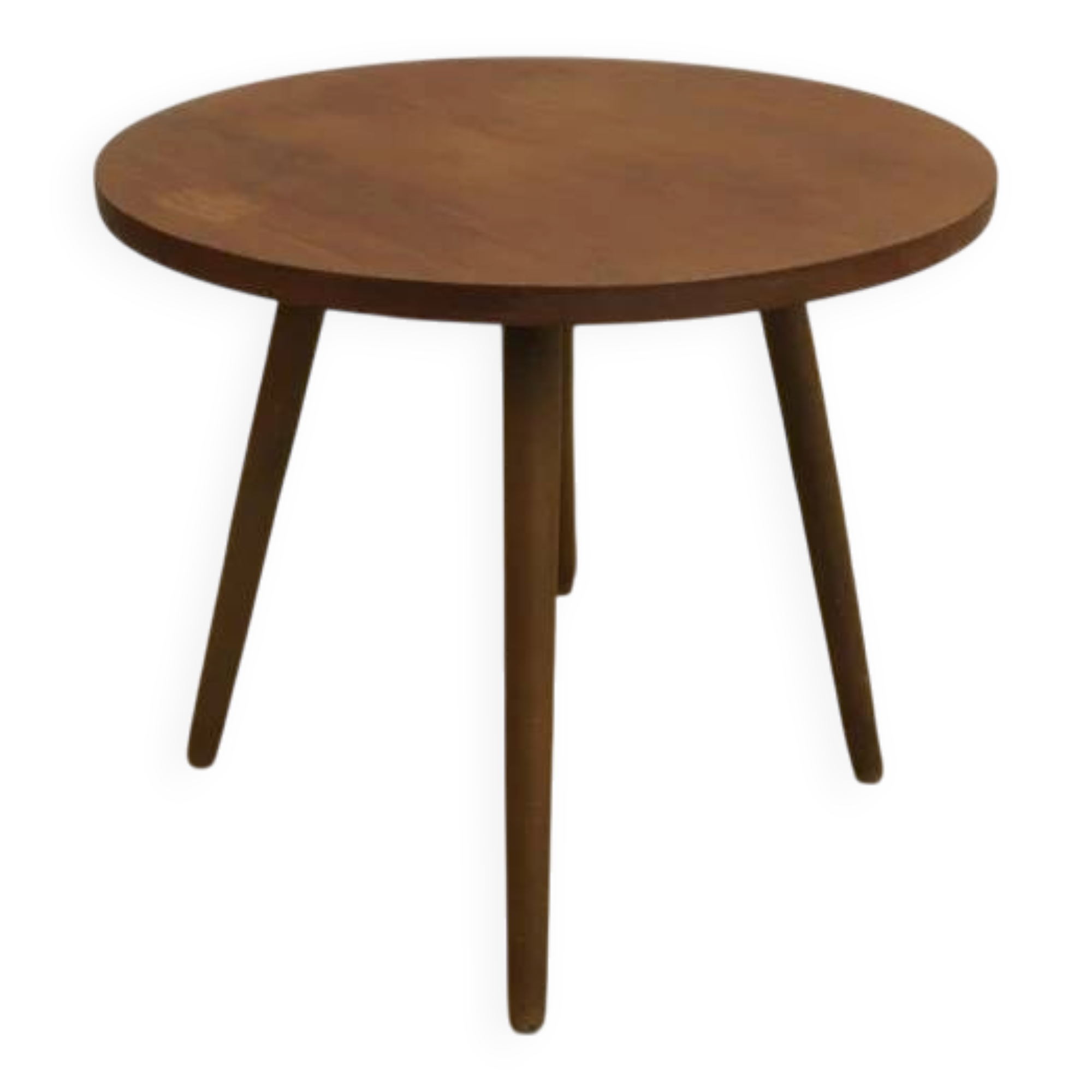 Table basse ronde en teck, années 1960